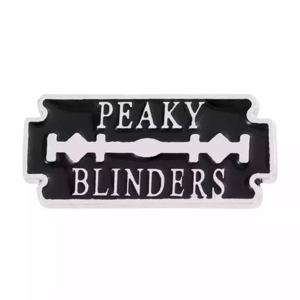 *50% OFF! Peaky Blinders razor blade enamel pin black silver thomas shelby